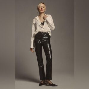 Good American pants vegan leather‎ Snakeskin High-Rise moto steampunk vamp 24